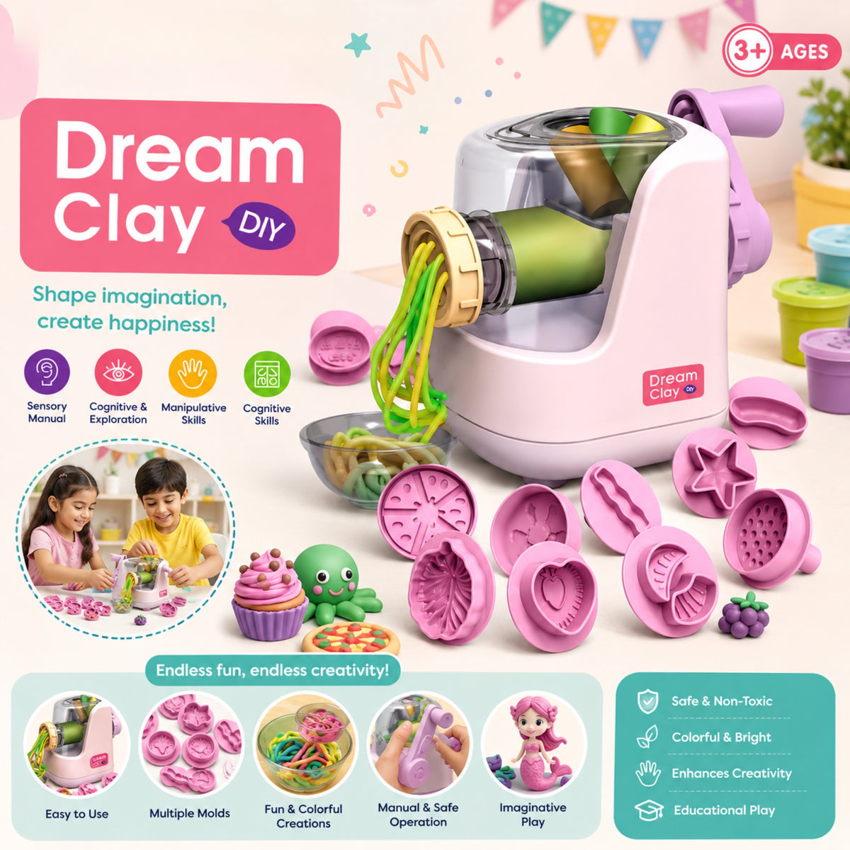 Dream Clay DIY Extruder Set – Creative Modeling Toy for Kids