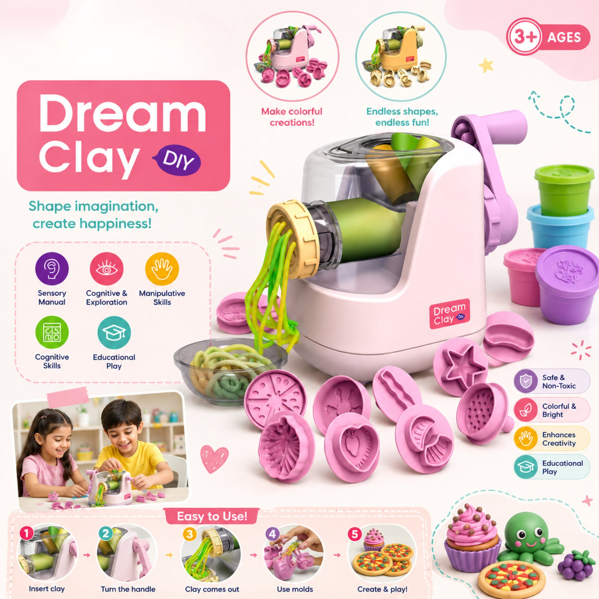 Dream Clay DIY Extruder Set – Creative Modeling Toy for Kids