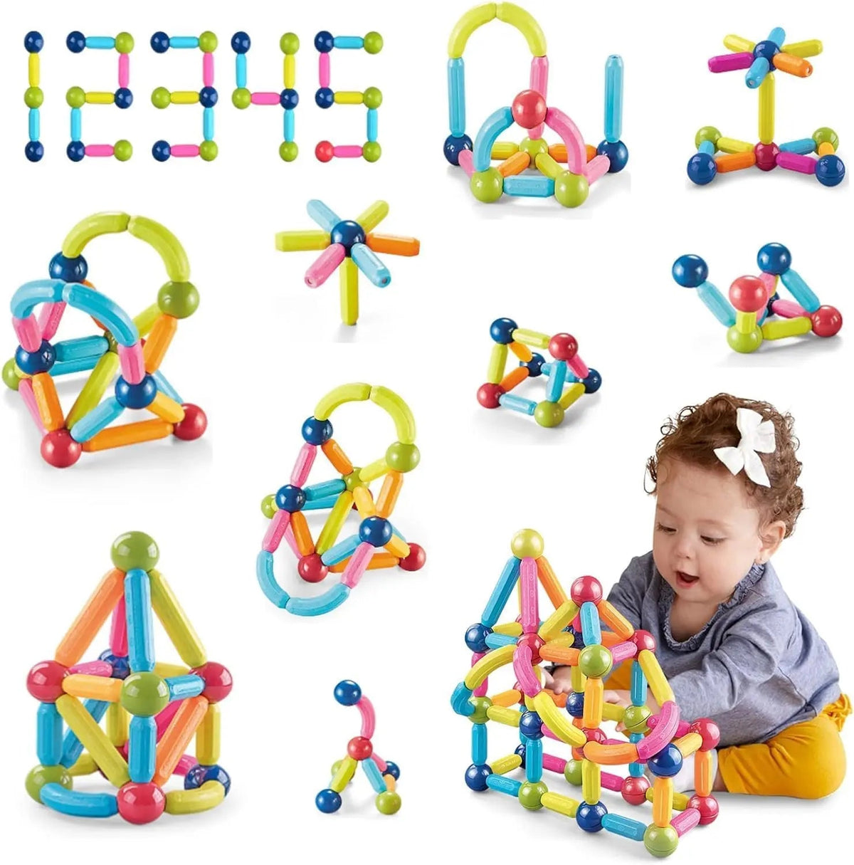 Magnetic Building Blocks Set for Kids | STEM Educational Construction Toy – product image 3 | MamamyToy Pakistan