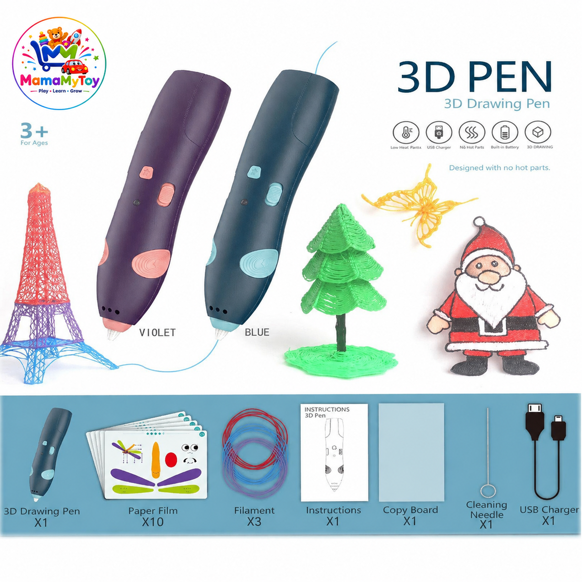 3D Pen Drawing Kit for Kids – USB Rechargeable Creative Art Toy – product image 3 | MamamyToy Pakistan