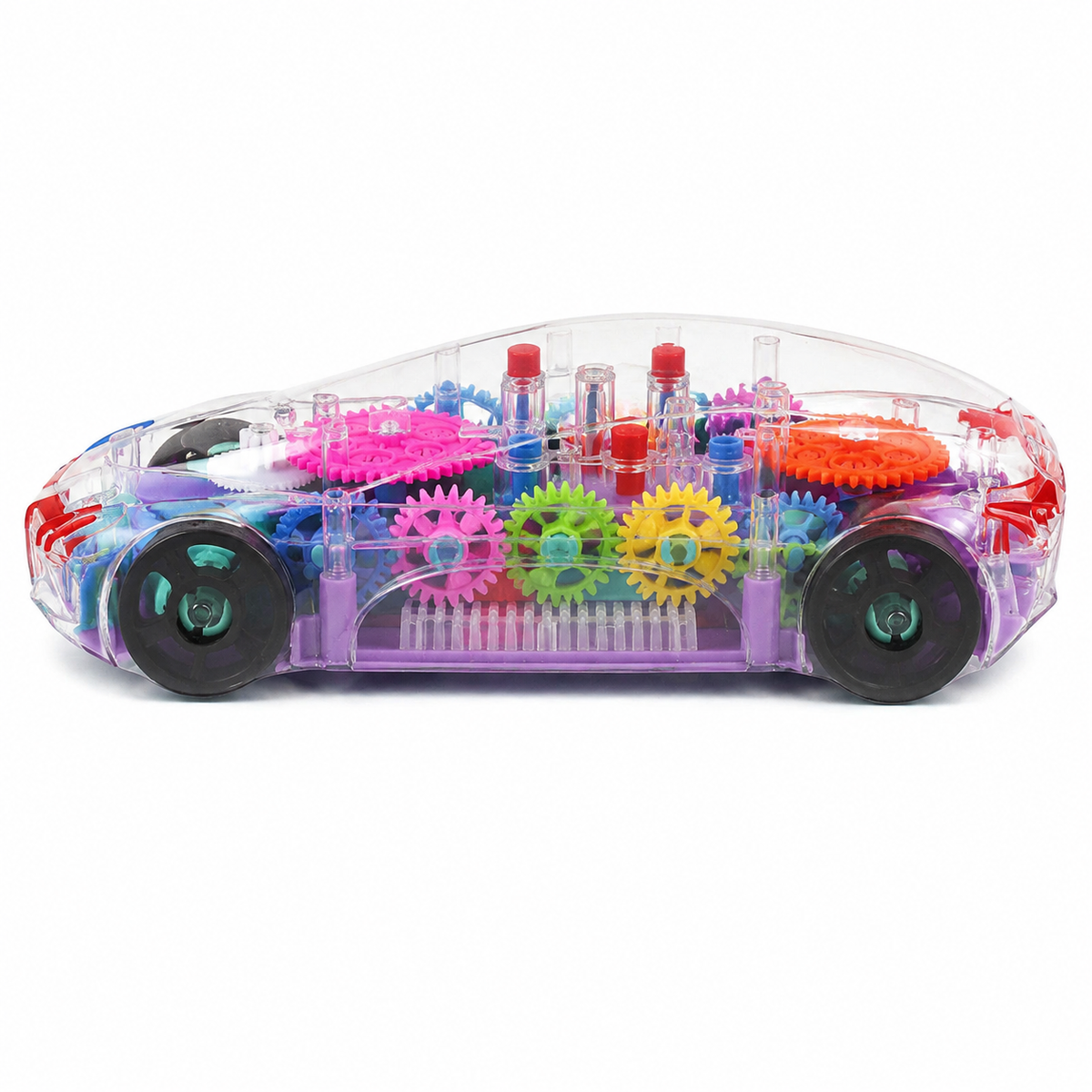 Transparent Gear Concept Car Toy with Lights for Kids