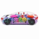 Transparent Gear Concept Car Toy with Lights for Kids