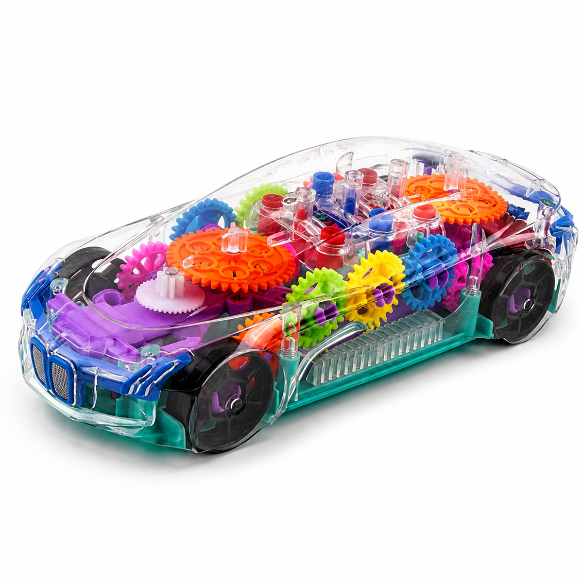 Transparent Gear Concept Car Toy with Lights for Kids