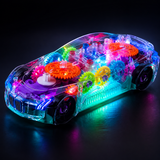 Transparent Gear Concept Car Toy with Lights for Kids