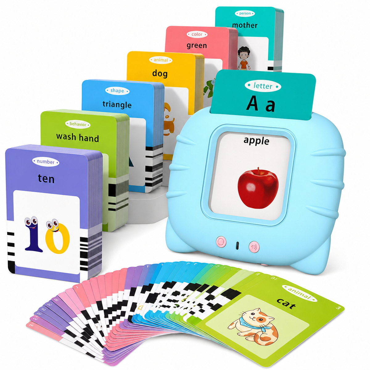 Interactive Flashcard Reader for Kids | 112 Cards & 224 Learning Words