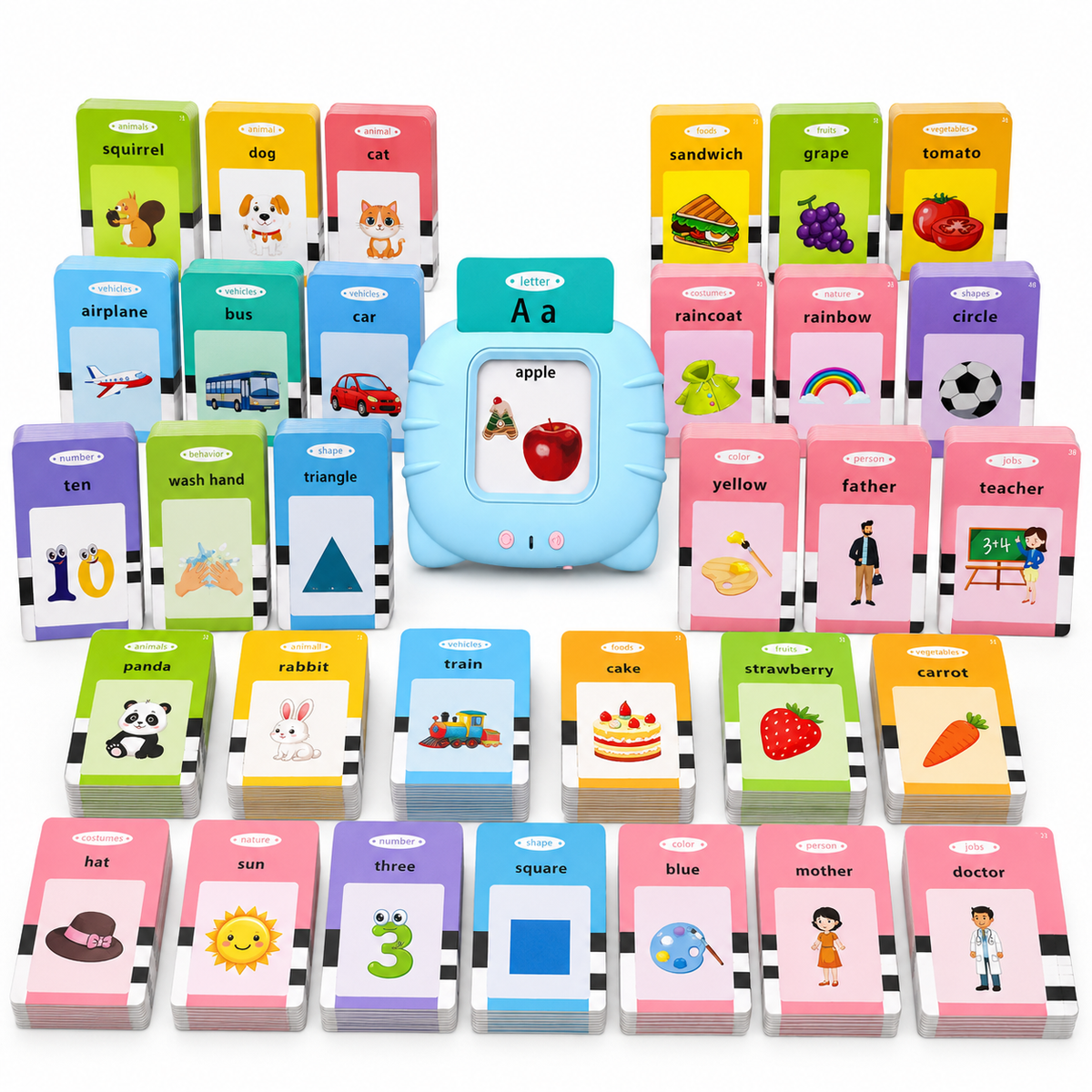 Interactive Flashcard Reader for Kids | 112 Cards & 224 Learning Words