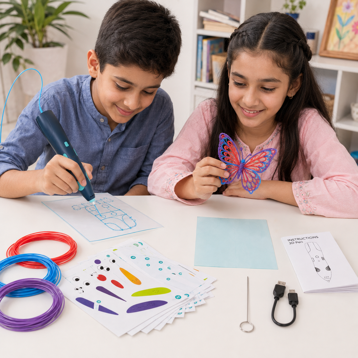 3D Pen Drawing Kit for Kids – USB Rechargeable Creative Art Pen