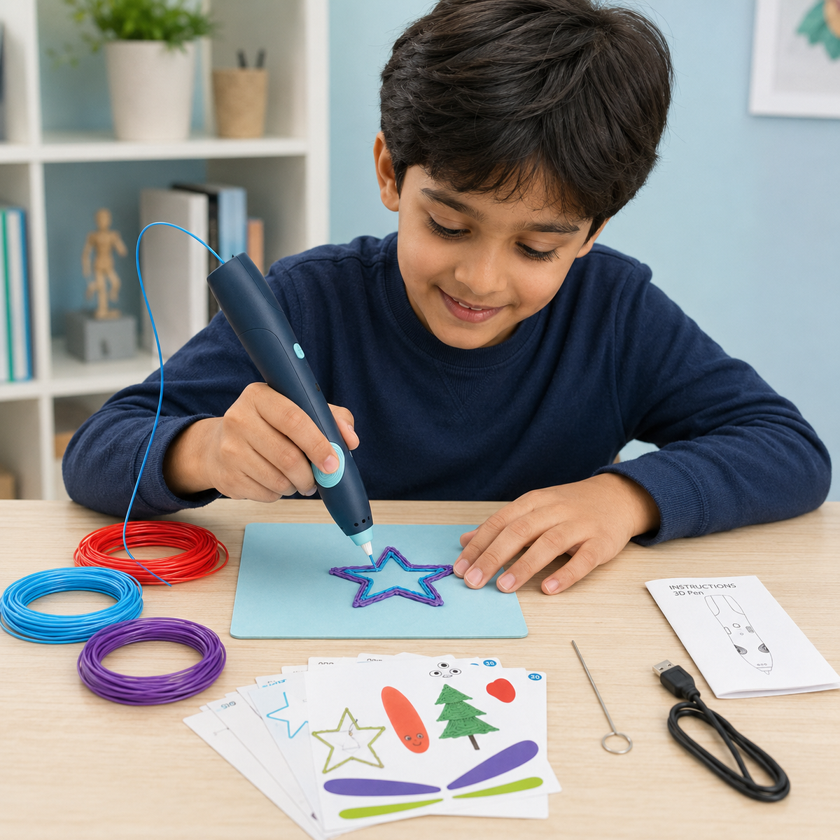 3D Pen Drawing Kit for Kids – USB Rechargeable Creative Art Pen