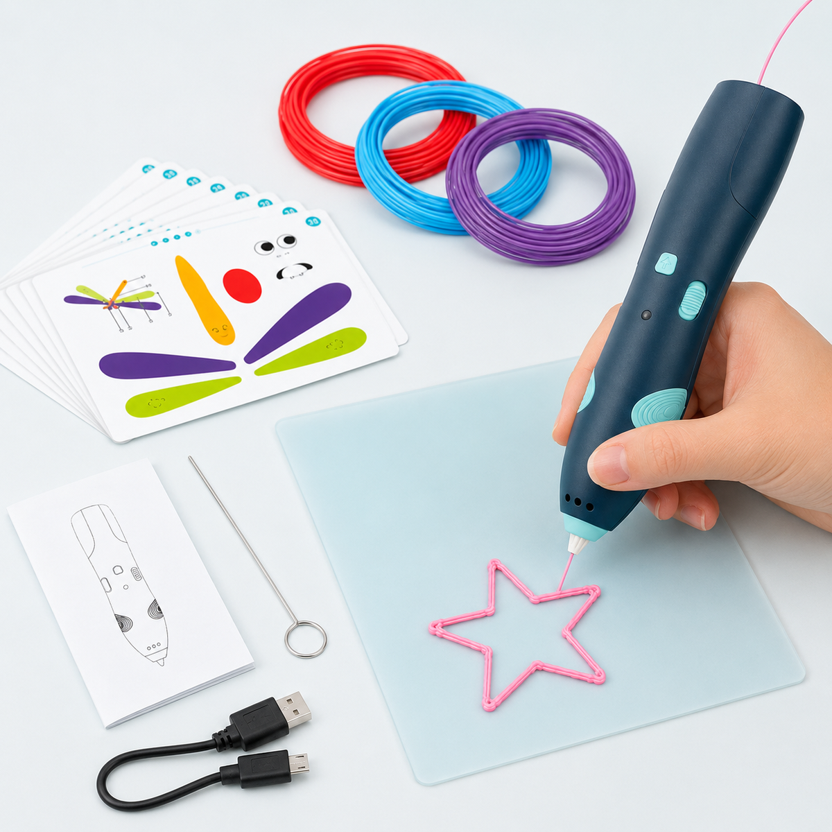 3D Pen Drawing Kit for Kids – USB Rechargeable Creative Art Pen