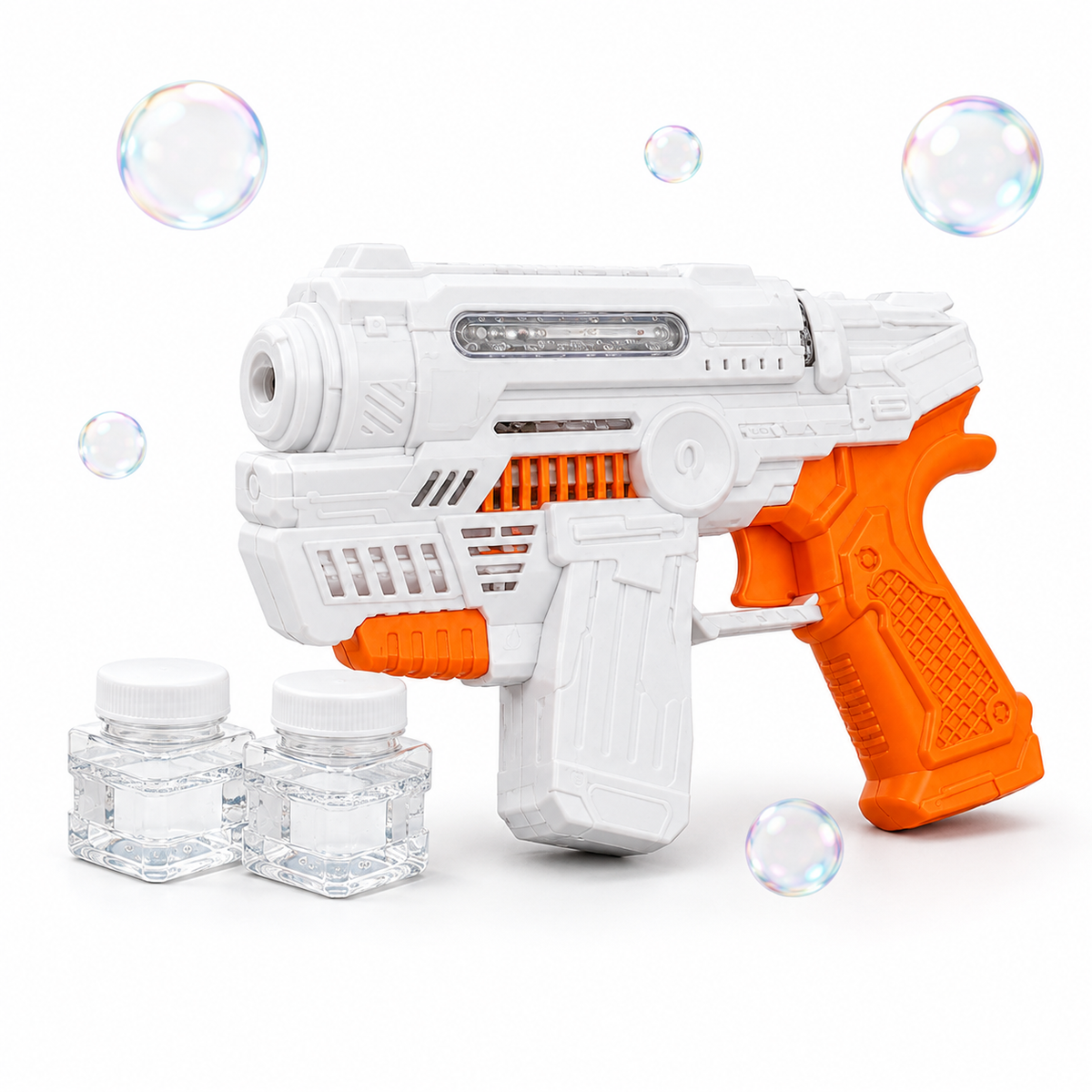 Bubble Gun with Sound & Light for Kids – 2 Bubble Jars