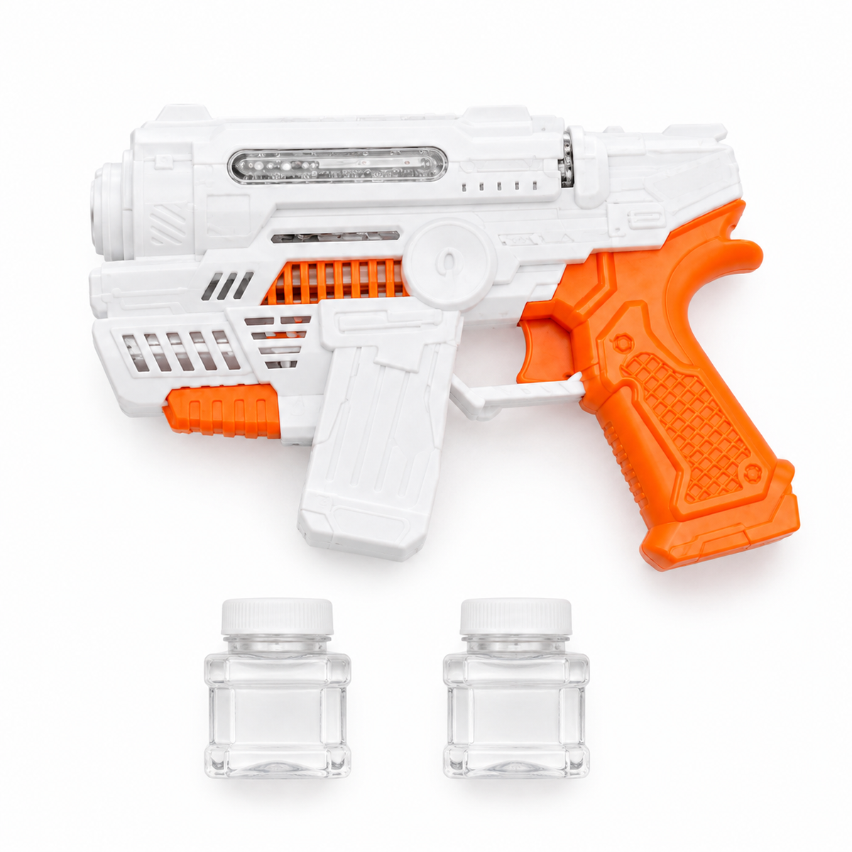 Bubble Gun with Sound & Light for Kids – 2 Bubble Jars