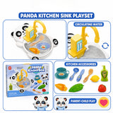Panda Kitchen Sink Playset with Circulating Water