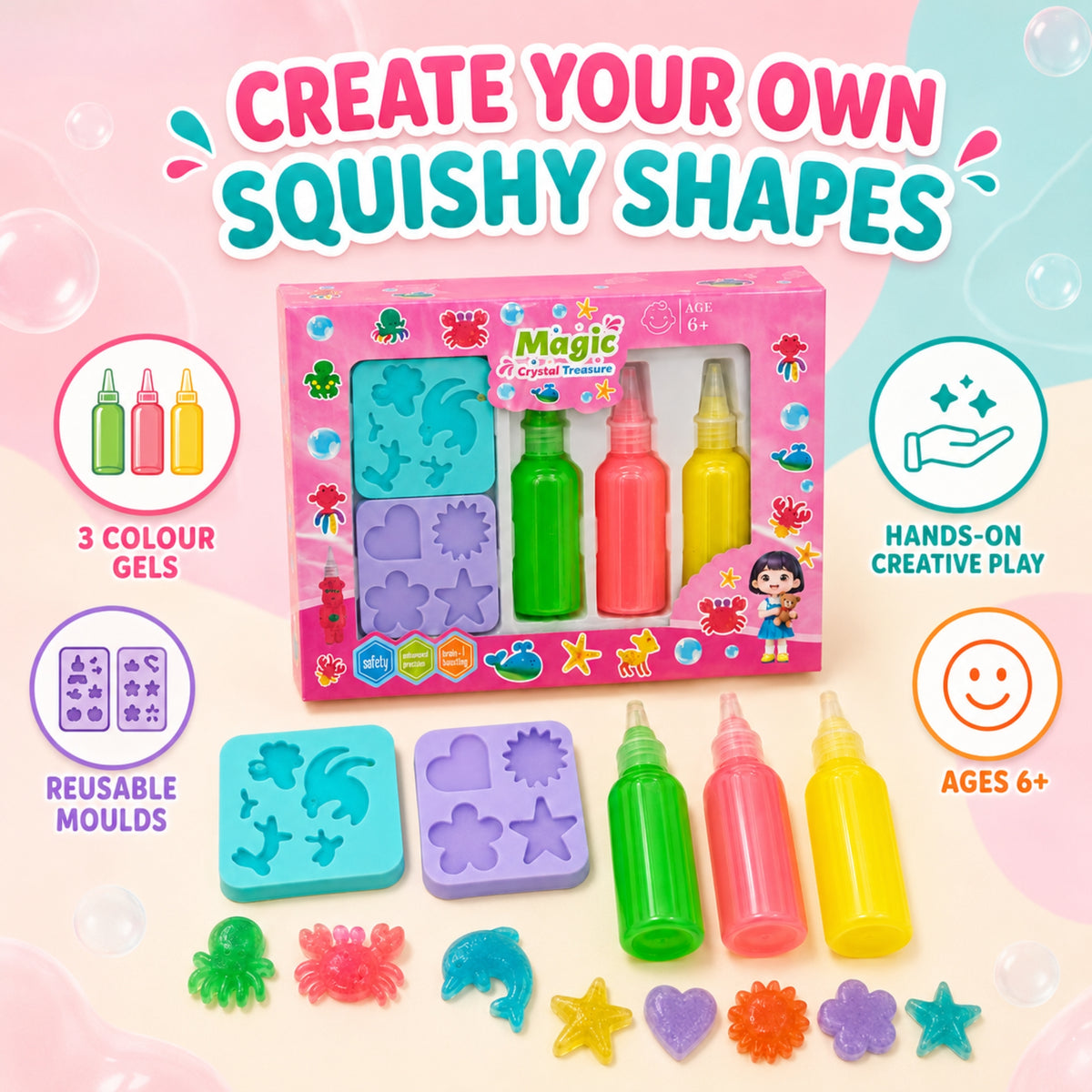 Magic Crystal Treasure DIY Sea Animal Craft Kit for Kids