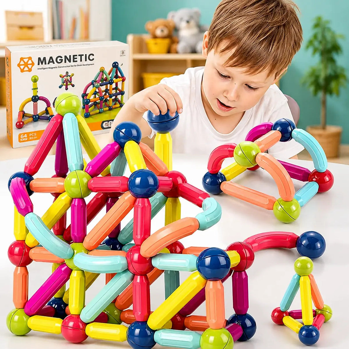 Magnetic Building Blocks Set for Kids | STEM Educational Construction Toy – product image 2 | MamamyToy Pakistan